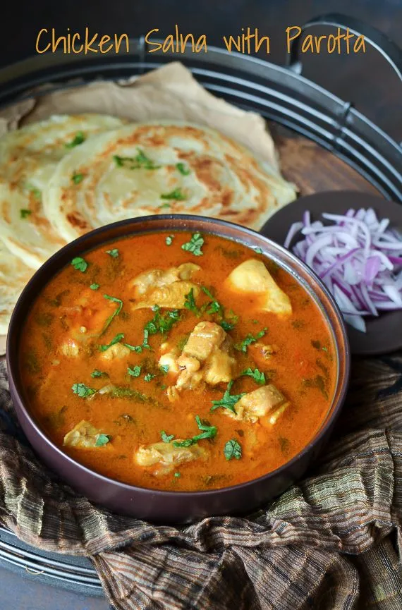 Parotta with Chicken Salna at Jai Indian Kitchen Centerton AR