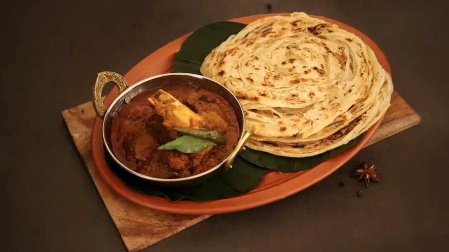 Parotta with Mutton Kuzhambu at Jai Indian Kitchen Centerton AR