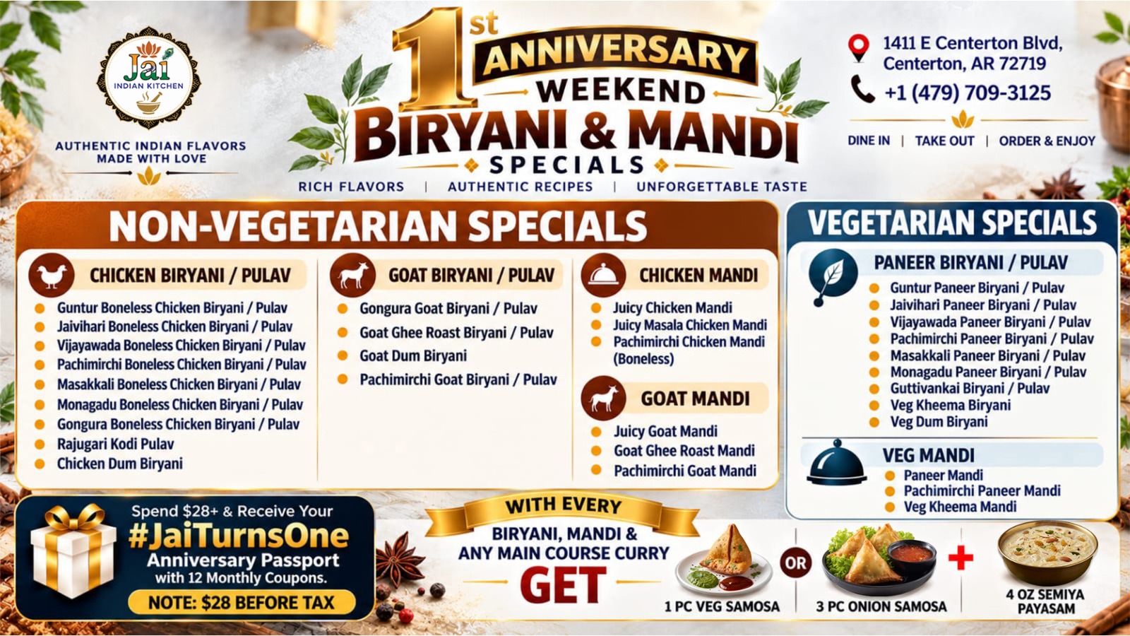 1st Anniversary Biryani & Mandi Specials