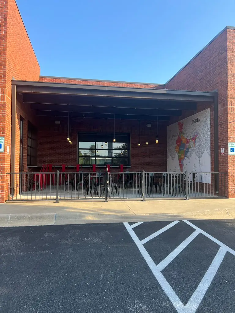 Outdoor patio seating at Jai Indian Kitchen